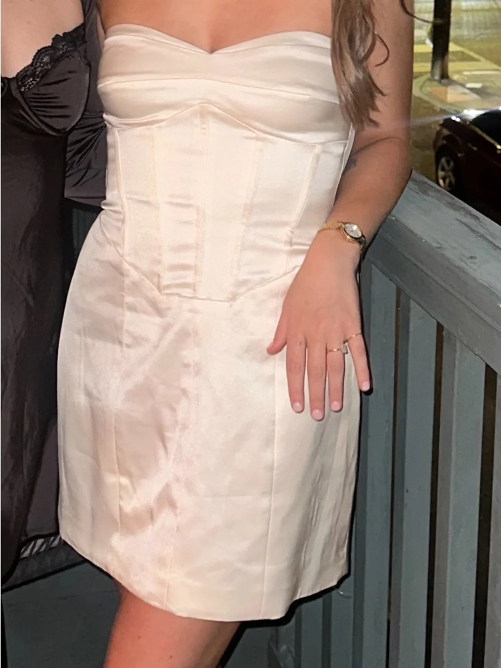 Reformation Strapless Cream Mini Dress - Picture 4 of 4